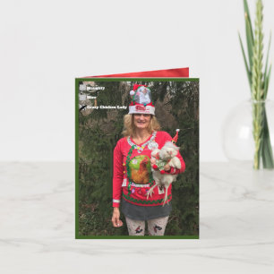 Cartão de Natal da Senhora Frango Louco Feliz NATA