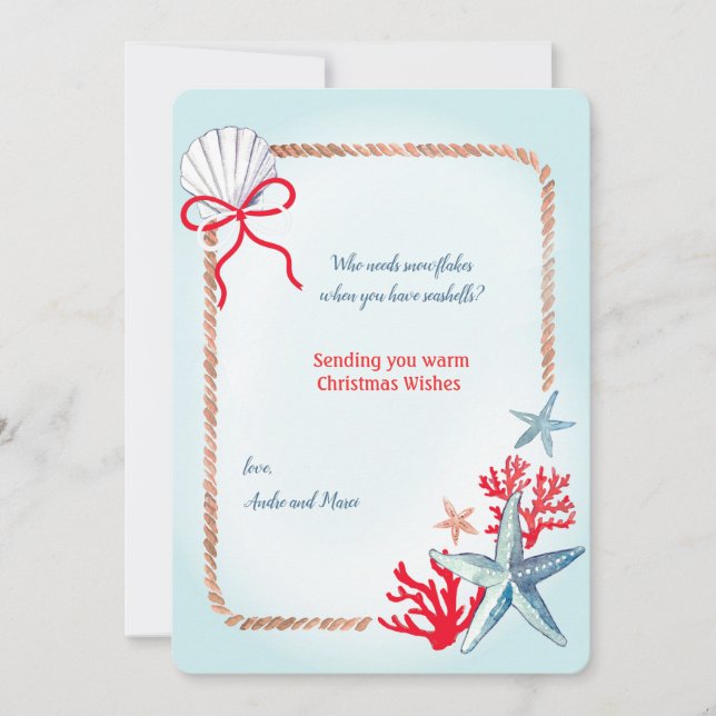 Cartão de Natal da Vida Marinha (Frente)