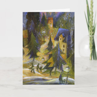 Cartão de Natal da Vila de Esqui