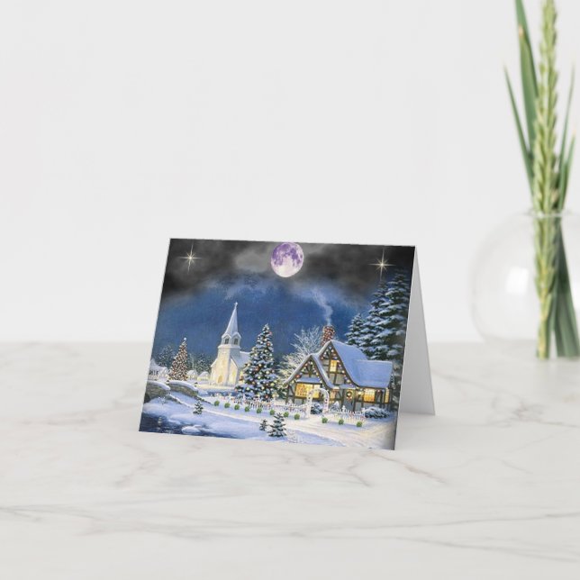 Cartão de Natal da vila de inverno (Frente)