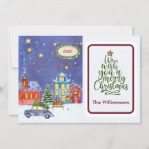 Cartão de Natal da Vila Louca de Feliz Natal