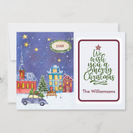 Cartão de Natal da Vila Louca de Feliz Natal