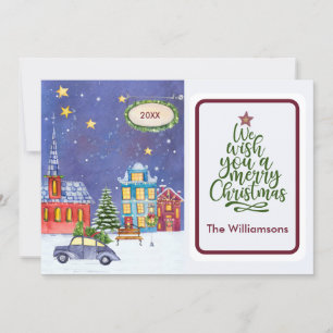 Cartão de Natal da Vila Louca de Feliz Natal
