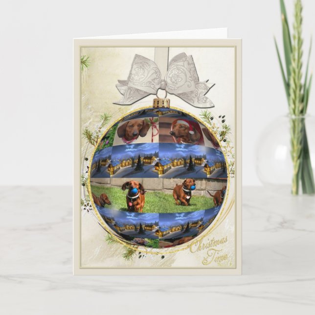 Cartão de Natal Dachshund (Frente)