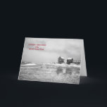 Cartão de Natal das barracas da resistência<br><div class="desc">Do pescador de resistência da praia de Willard das barracas do feijão 2009 de Richard do © o ponto assim. Portland Maine</div>