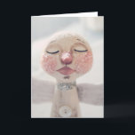 Cartão de Natal das bênçãos do inverno do anjo da<br><div class="desc">Deixe seus amados conhecê-lo para importar-se enviando este cartão calmo das bênçãos do inverno. Este cartão é baseado em uma criação paperclay original por Rebecca Miller Campbell.</div>