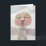 Cartão de Natal das bênçãos do inverno do anjo da<br><div class="desc">Deixe seus amados conhecê-lo para importar-se enviando este cartão calmo das bênçãos do inverno. Este cartão é baseado em uma criação paperclay original por Rebecca Miller Campbell.</div>