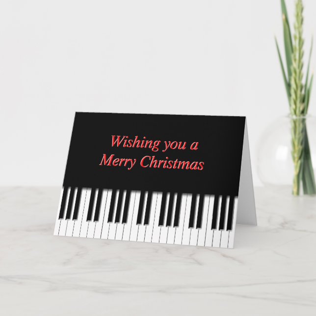 Cartão de Natal das chaves de teclado do piano (Frente)