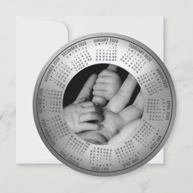 Cartão de Natal de 2026 Celebrando um Bebê (Frente)