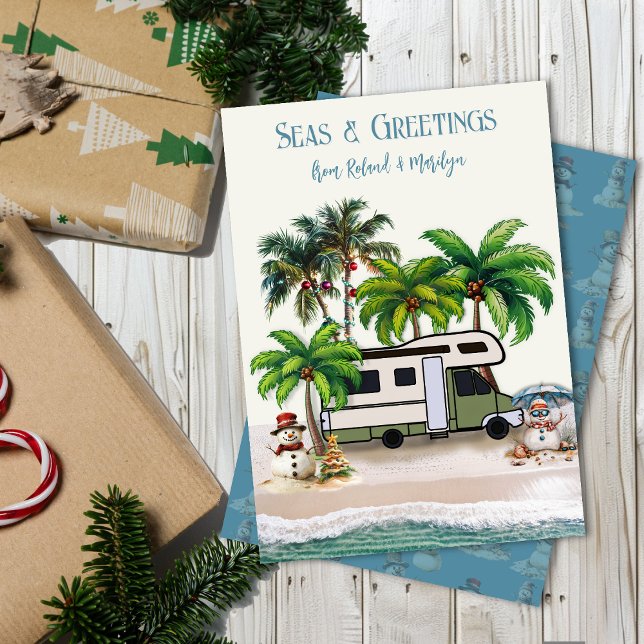 Cartão de Natal de Acampamento em Motorhome com Bo (Criador carregado)