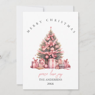 Cartão de Natal de Aguarela Rosa