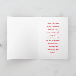 Cartão de Natal de Amante de Livros Engraçado