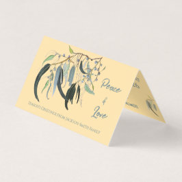 Cartão de Natal de Amor com Aquarela Botânica