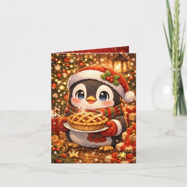 Cartão de Natal de Anime Fofo (Frente)