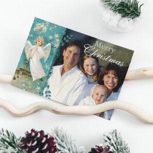 Cartão de Natal de Anjo com Carta de Natal no Vers
