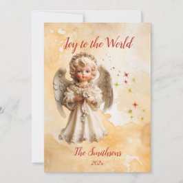 Cartão de Natal de Anjo de Linda Vintage