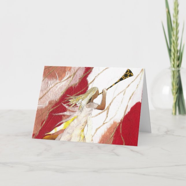 Cartão de Natal de Anjo Triunfante (Frente)