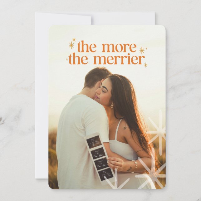 Cartão de Natal de Anunciação de Gravidez Minimali (Frente)