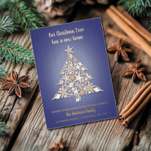 Cartão de Natal de Anúncio de Movimentação de Folh