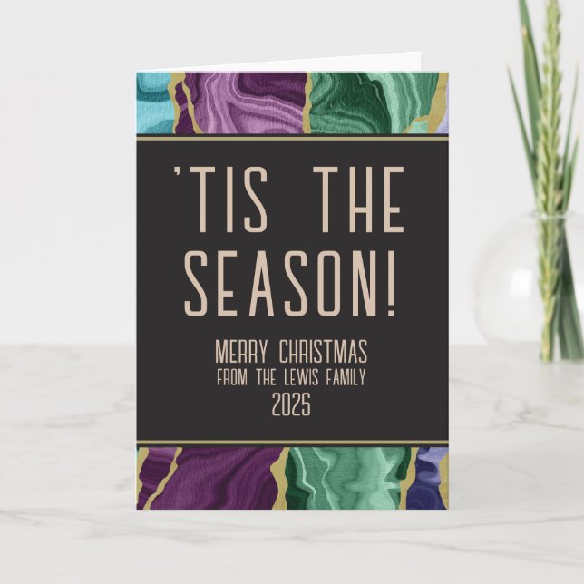 Cartão de Natal de Aquarela de Peacock (Frente)