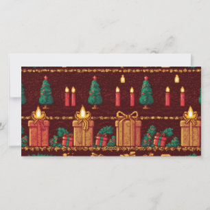 Cartão de Natal de Arcade Retroativo com Fotografi