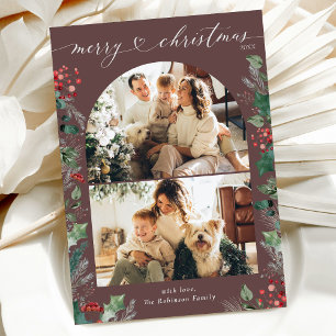 Cartão de Natal de Arch de Fotografia 2 Mauve Botâ