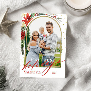 Cartão de Natal de Arch de Fotografia da Família d