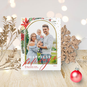 Cartão de Natal de Arch de Fotografia da Família d