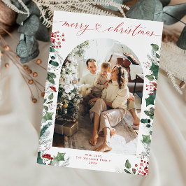 Cartão de Natal de Arch do Coração Mínimo Simples