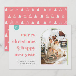 Cartão de Natal de Arch Moderno e de Foto Minimali