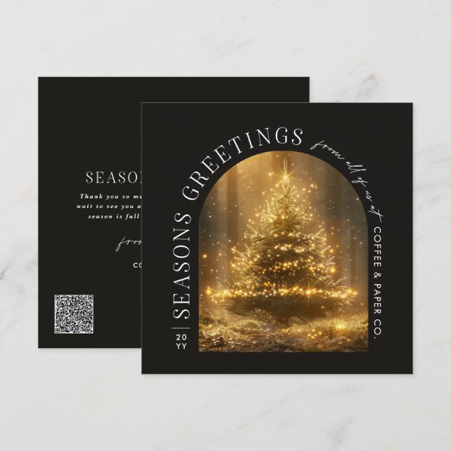 Cartão de Natal de Arch Moderno para Empresas (Frente/Verso)