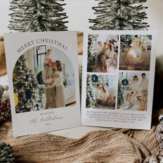 Cartão de Natal de Arch Photo com Colagem de Fotos