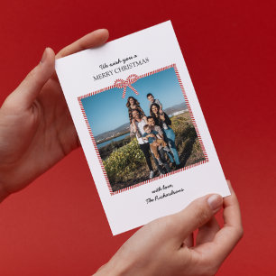 Cartão de Natal de Arco Simples Red Strike White