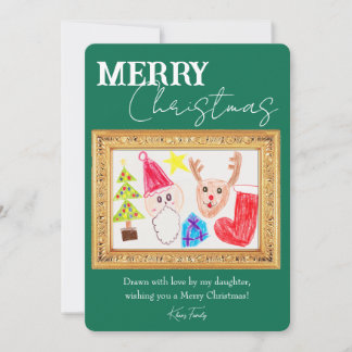 Cartão de Natal de Arte Infantil Personalizado