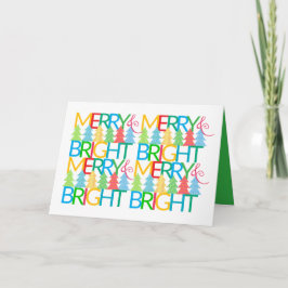 Cartão de Natal de Árvores Coloridas