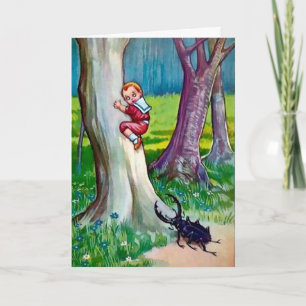 Cartão de Natal de Ataque ao Inseto Vitoriano