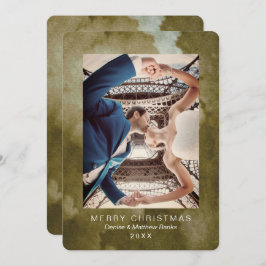 Cartão de Natal de Azeitona Martini Crocus em Aqua