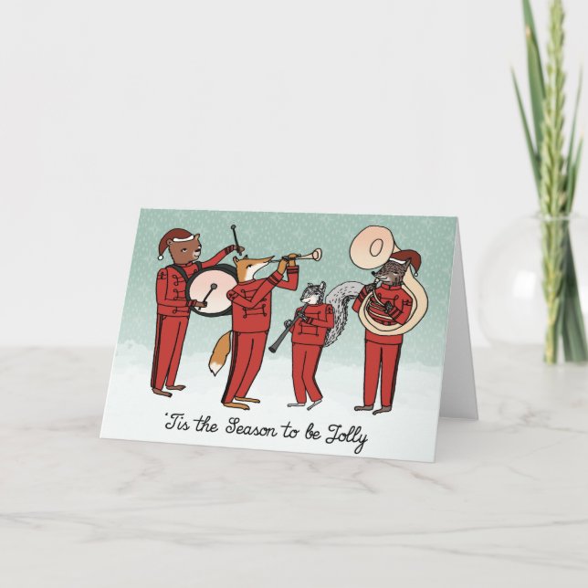 Cartão de Natal de Banda de Marching Jolly (Frente)