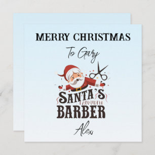 Cartão de Natal de Barber Personalizado