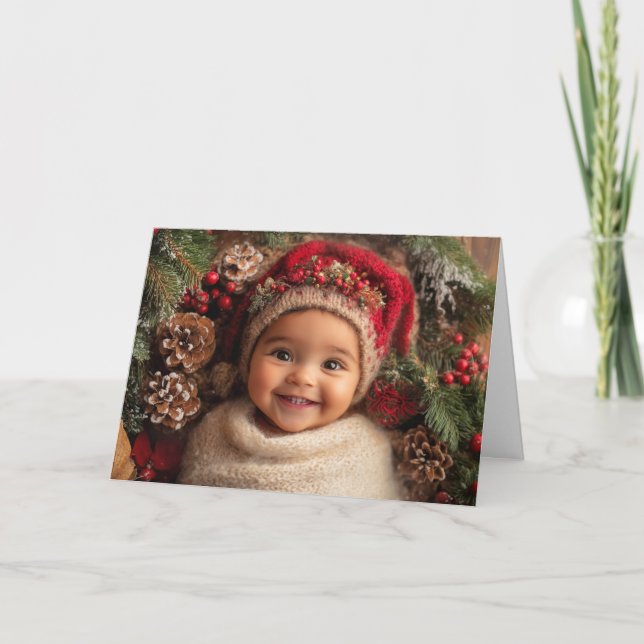 Cartão de Natal de Bebê Antigo (Frente)