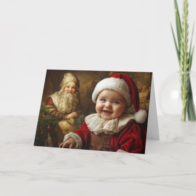 Cartão de Natal de Bebê Antigo (Frente)