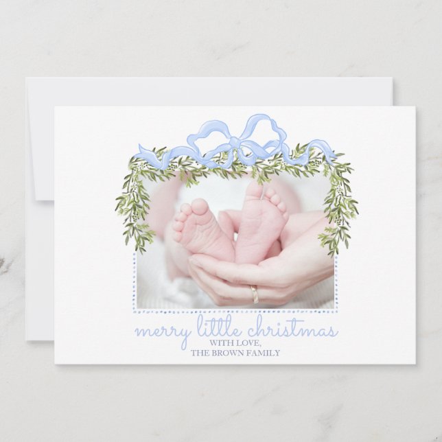 Cartão de Natal de Bebê Recém-Nascido Foto (Frente)