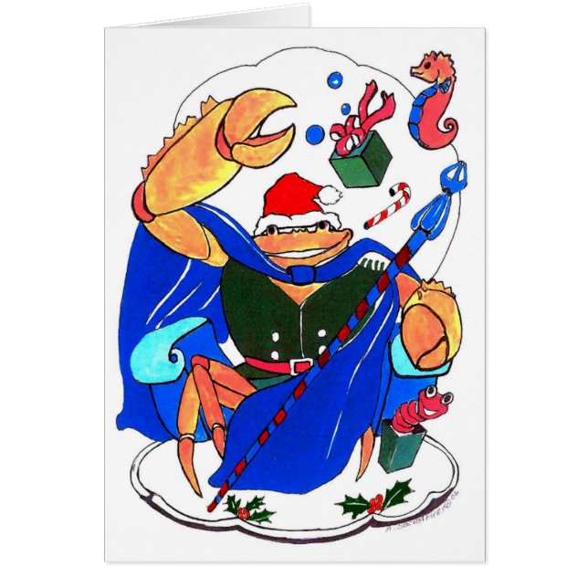 Cartão de Natal de Bela Vida Selvagem do Rei Caran (Frente)