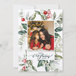 Cartão de Natal de Berry de inverno macio