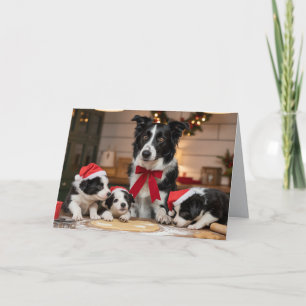 Cartão de Natal de Biscoito de Cachorro Border Col