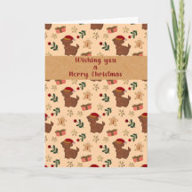 Cartão de Natal de Biscoito de Gengibre do Cachorr