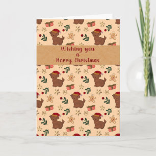 Cartão de Natal de Biscoito de Gengibre do Cachorr