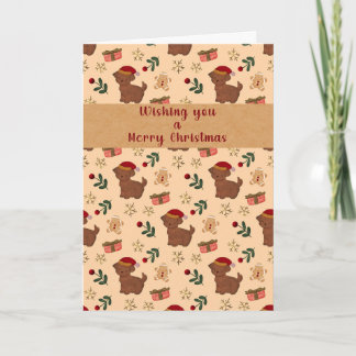 Cartão de Natal de Biscoito de Gengibre do Cachorr