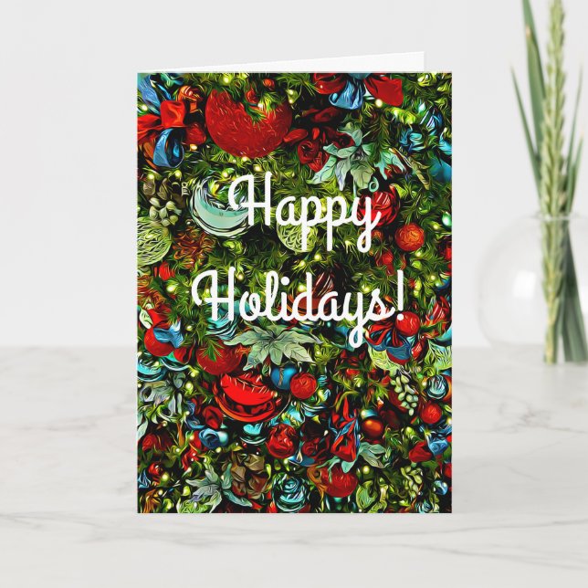 Cartão de Natal de Bling de Feriados Felizes (Frente)