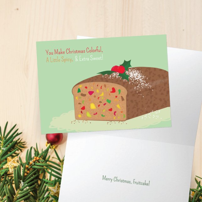Cartão de Natal de Bolo de Frutas (Criador carregado)